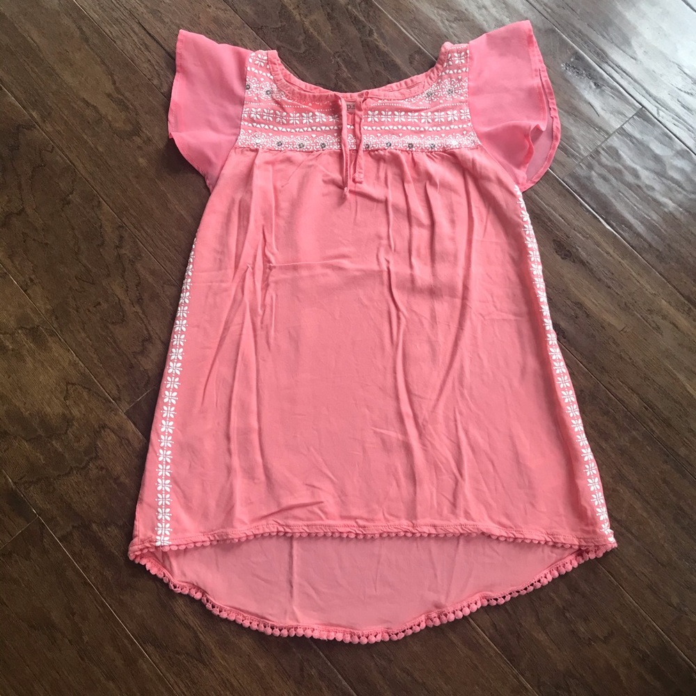 💐Spring Sale! 50% off!💐 Peach Sheer-sleeved Top